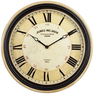 Uttermost James Melrose 27 1/2 W Antique Gold Wall Clock   #V6227