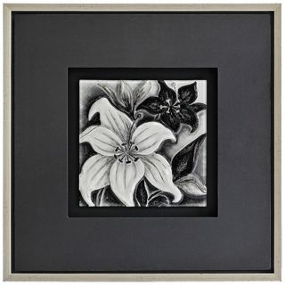 Molded Glass Floral II 26" Square Framed Wall Art   #Y2799