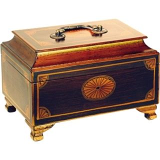 Golden Accents Hand Painted Wood Jewelry Box   #H2312