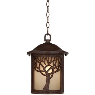 Bronze Mission Style Tree 10" High Outdoor Hanging Light   #W8310