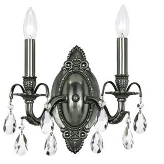 Crystorama Dawson 2 Light 12" High Pewter Wall Sconce   #V8787