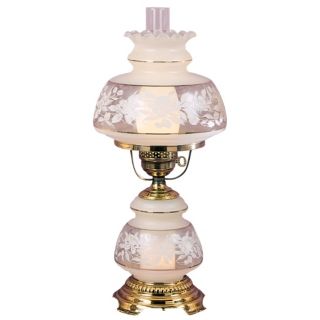Quoizel Clear Frosted French Gold Large Hurricane Table Lamp   #89057