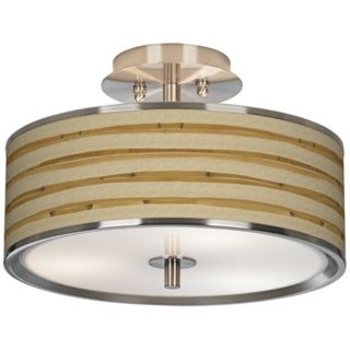 Bamboo Wrap Giclee Glow 14" Wide Ceiling Light   #T6396 V3181