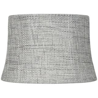 Gray Tweed Linen Drum Lamp Shade 10x12x8 (Spider)   #V3720