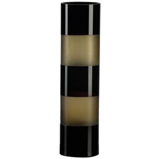 Black and Amber 15 3/4" High Art Glass Vase   #J0416