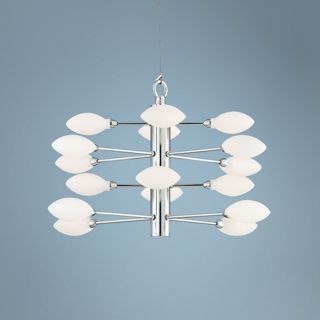 Four Tier 17" Wide Oval Frosted Glass Pendant Light   #V8539