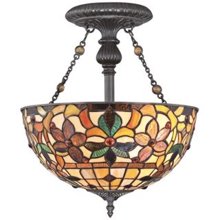 Quoizel Kami 14" Wide Tiffany Style Ceiling Light   #R1958
