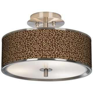 Safari Leopard Giclee Glow 14" Wide Ceiling Light   #T6396 U2216