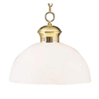 Polished Brass Finish With White Shade 16" Wide Pendant   #42866