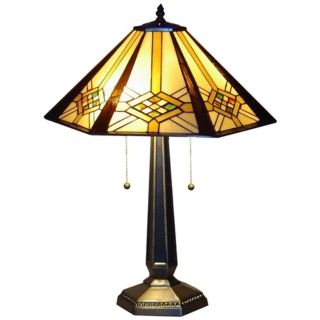 Hex Mission Tiffany Style Table Lamp   #61230