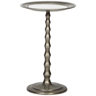 Cordon Turned and Tapered Aged Nickel Accent Table   #Y3422