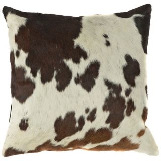 Leather Brown Ecru Pillow   #F4720