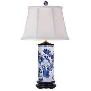 Blue and White Porcelain Canister Jar Table Lamp   #G7075
