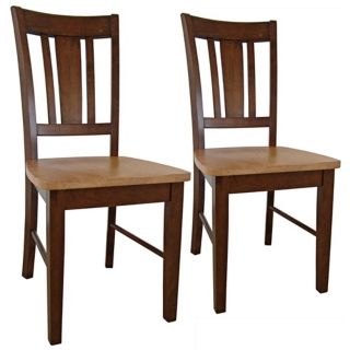 Set of 2 San Remo Cinnamon Espresso Wood Dining Chairs   #U4251