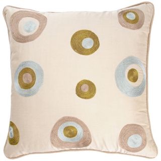 Cream With Multicolored Circles 18" Square Accent Pillow   #V8559