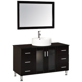 Malibu Espresso 48" Wide Modern Bathroom Sink Vanity Set   #X3089