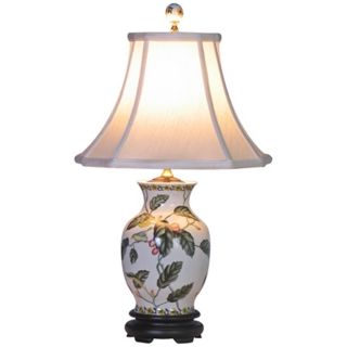 Leaf Motif Porcelain Jar Vase Table Lamp   #G7001