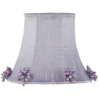 Lavender Silk Shade with Pearl Burst Trim 3x5x4.25 (Clip On)   #Y4367