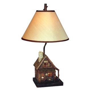 Log Cabin Night Light Table Lamp   #69685