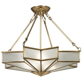 Glass Star 24 3/4" Wide Antique Brass Pendant Light   #V6791