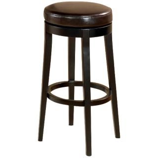 Dark Brown Leather 26" High Backless Swivel Counter Stool   #J4468
