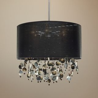 Around Town Pearl and Black 24" Wide Pendant Chandelier   #U5478