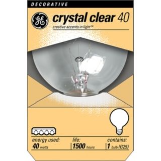 GE 40 Watt G25 Clear Base Decorative Light Bulb   #90880