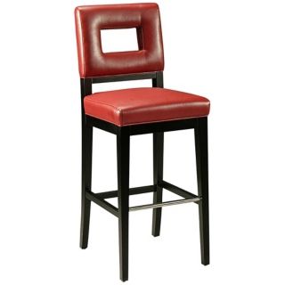 Hajime 30" Red Bonded Leather Bar Stool   #Y5360