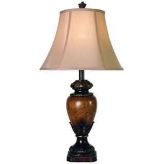 Sienna Antiqued Wood Urn Table Lamp   #N1600