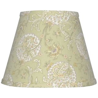 Set of 6 Pale Green Jacobean Lamp Shades 4x6x5.25 (Clip On)   #W0248