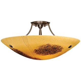 LBL Veneto Venti Bronze Amber Glass 30" Wide Ceiling Light   #X6501