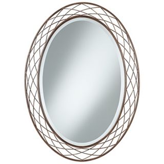 Uttermost Basket Weave 36" High Metal Oval Mirror   #V5682