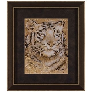Safari Portrait of Tiger 30 1/2" High Framed Wall Art   #T0223