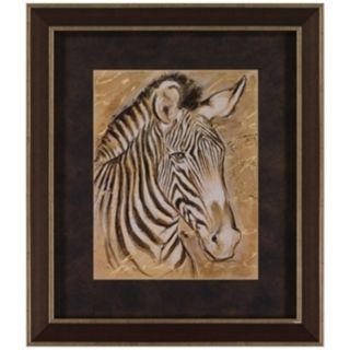 Safari Portrait of Zebra 30 1/2" High Framed Wall Art   #T0221