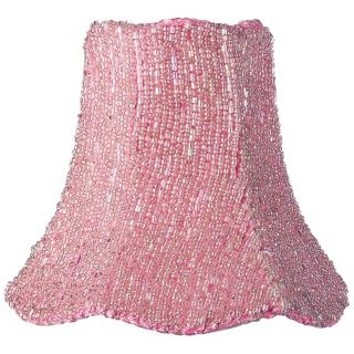 Pink Beaded Scalloped Shade 2.75x5x4.75 (Clip On)   #Y4388