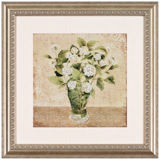 flowers. By artist Ella K. Silver finish frame. 26 high. 26 wide