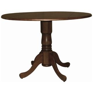 Cottage Oak Finish Round Drop Leaf Pedestal Table   #U4191