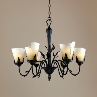 Las Cruces Collection 6 Light Iron Leaf Chandelier   #13416