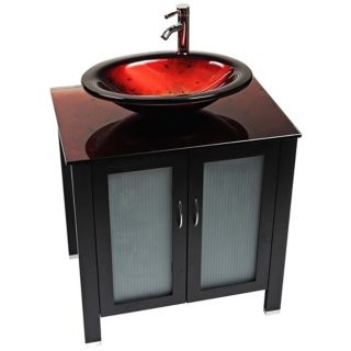 Waterhouse Red Lava Glass Contemporary Vanity   #R9161
