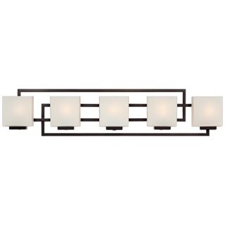 Lighting on the Square Bronze 37" Wide Bath Wall Light   #U2496