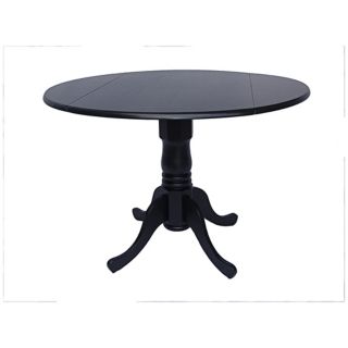 Black Finish Round Drop Leaf Pedestal Table   #U4187