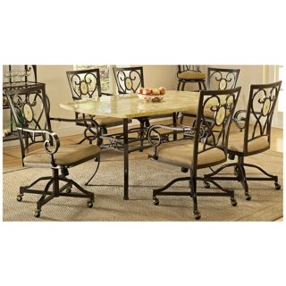 Hillsdale Brookside Rectangle Scrolling 7 Piece Dining Set   #T5482