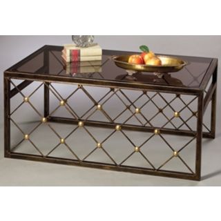 Button Glass Top Coffee Table   #J5423