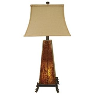 Cross Creek Dark Amber Rock Glass Night Light Table Lamp   #J1250
