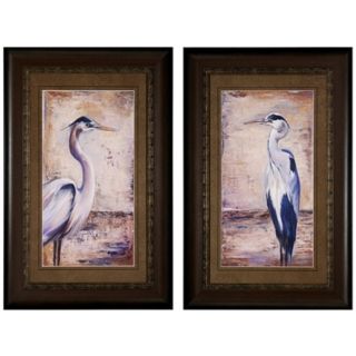 Blue Heron I/II Set of 2 34" High Framed Wall Art   #V6858