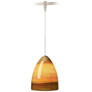 Nebbia Amber Glass Nickel LED Tech Lighting MonoRail Pendant   #82960 P8620