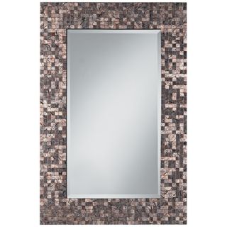 Painted Line Strokes Mosaic 35" High Rectangular Wall Mirror   #V0426