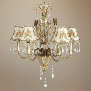 Beige Victorian Splendor Six Light Chandelier   #62235