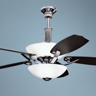 56" Palla Midnight Chrome Ceiling Fan With Light Kit   #N0766 N0769