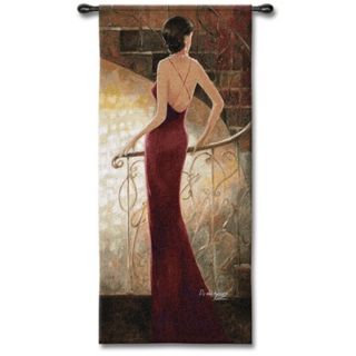 Lady in Red 53" High Wall Tapestry   #J8689
